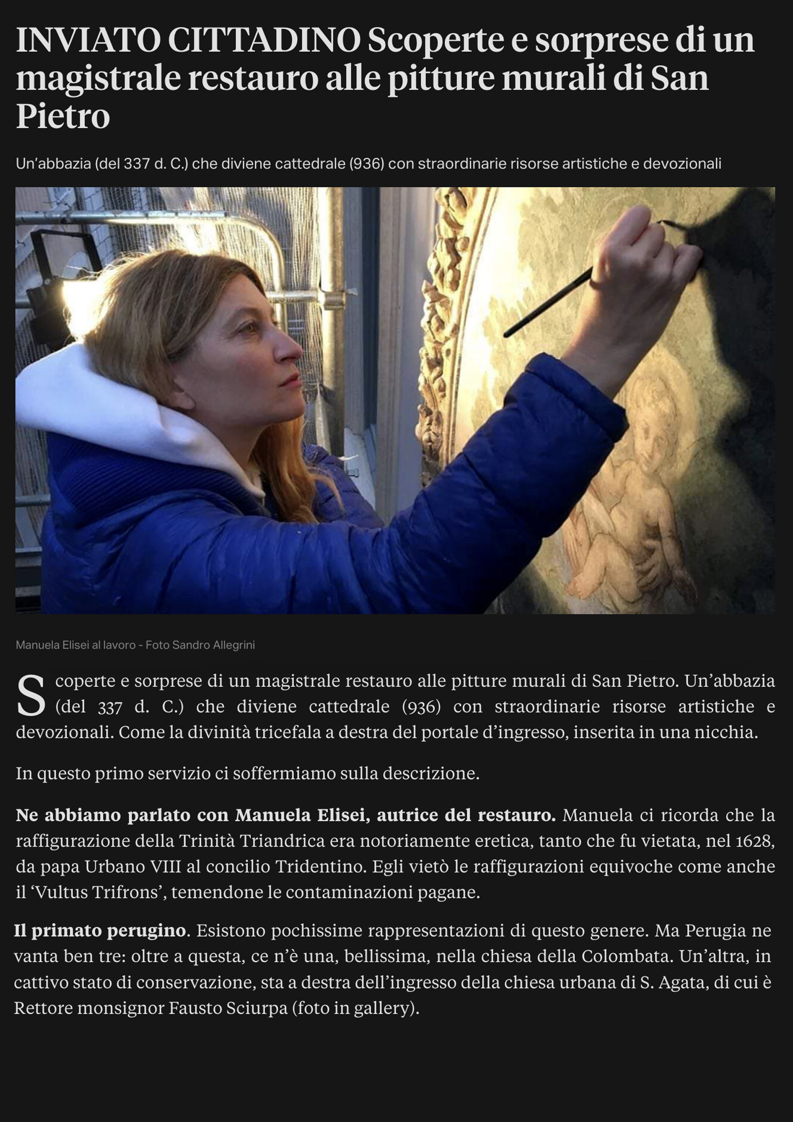 Perugiatoday – INVIATO CITTADINO <br> Sandro Francesco Allegrini
